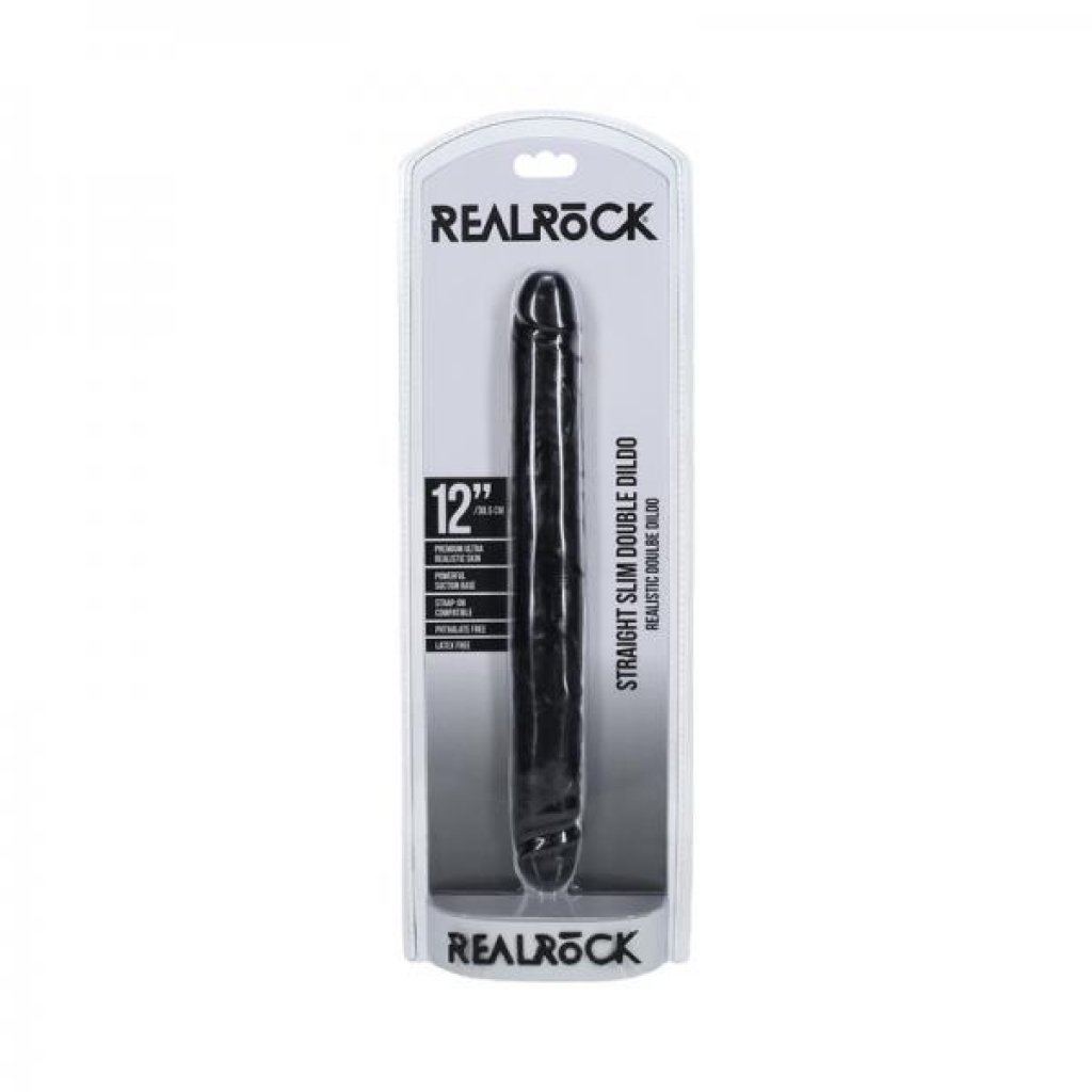 Realrock 12 In. Slim Double-ended Dong Black