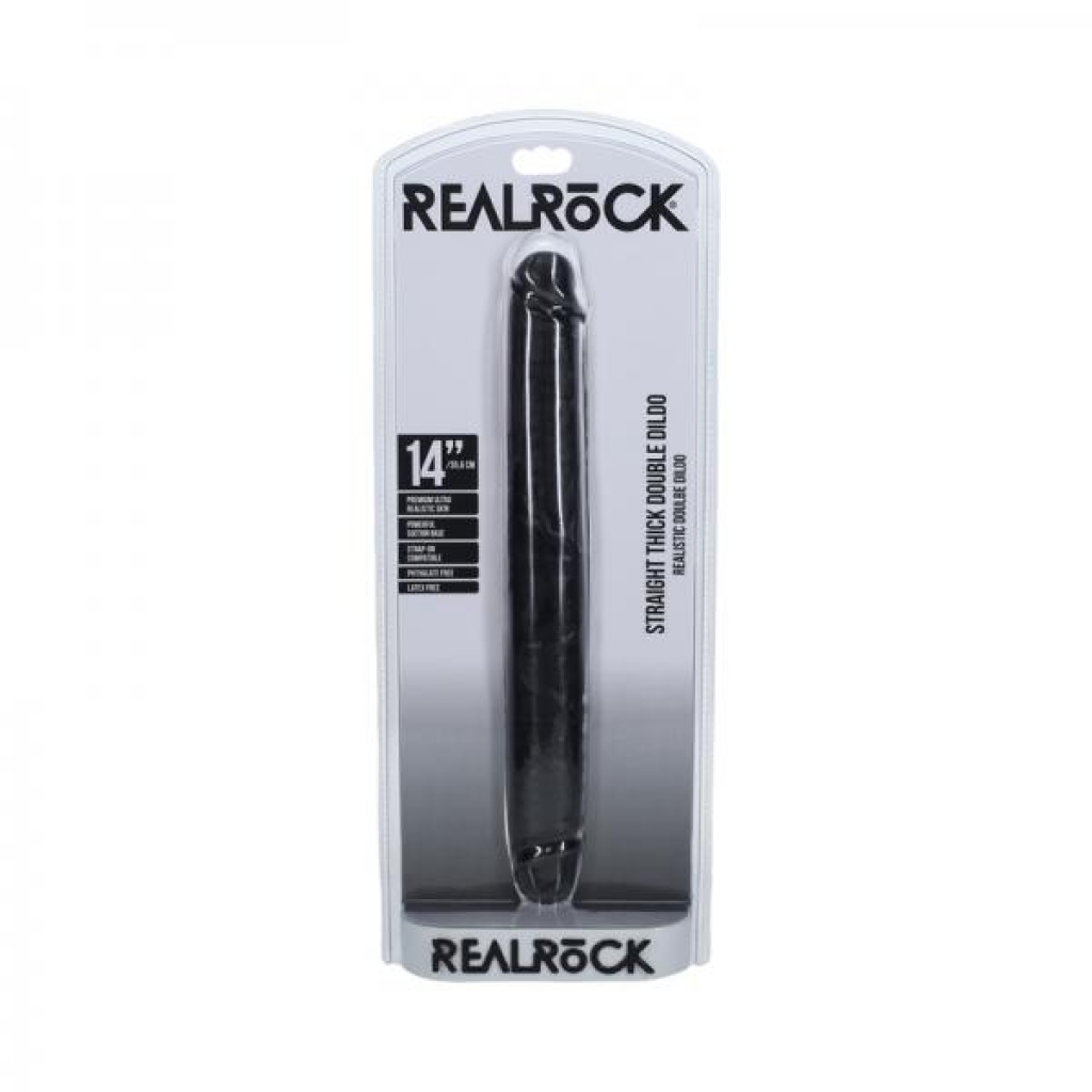 Realrock 14 In. Thick Double-ended Dong Black