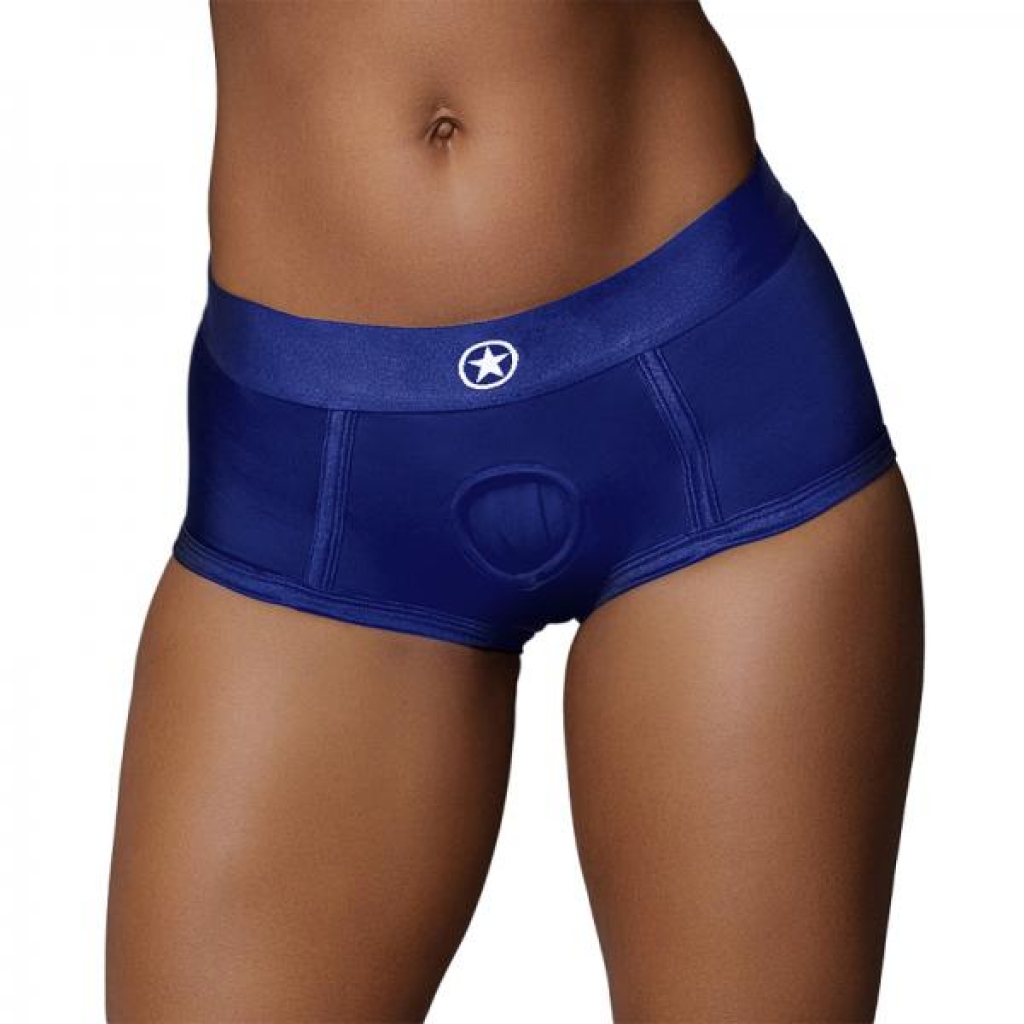 Ouch! Vibrating Strap-on Brief Royal Blue M/l