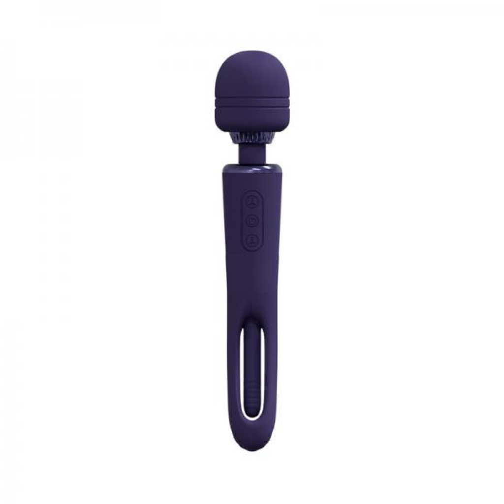 Vive Kiku Rechargeable Double Ended Wand With Innovative G-spot Flapping Stimulator Purple