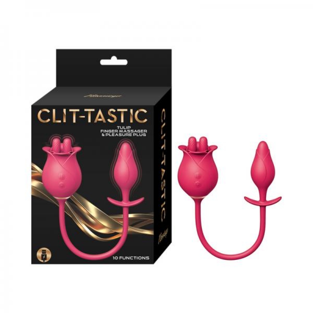 Clit-tastic Tulip Finger Massager & Pleasure Plug Red